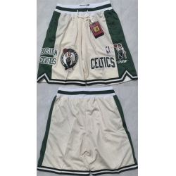 Men Boston Celtics White Shorts 