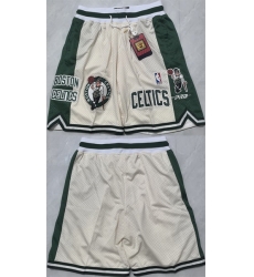 Men Boston Celtics White Shorts Men Boston Celtics White Shorts