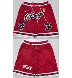 Men Chicago Bulls Red Shorts Men Chicago Bulls Red Shorts