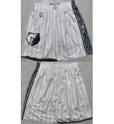 Men Memphis Grizzlies White 2026 Shorts Men Memphis Grizzlies White 2026 Shorts