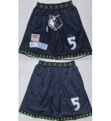 Men Minnesota Timberwolves 5 Anthony Edwards Black Shorts Men Minnesota Timberwolves 5 Anthony Edwards Black Shorts