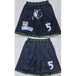 Men Minnesota Timberwolves  5 Anthony Edwards Black Shorts 
