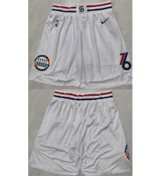 Men Philadelphia 76ers White Shorts