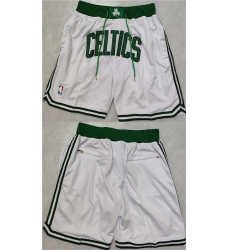 Men Boston Celtics White Shorts  Run Small