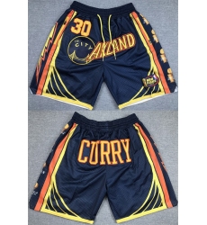 Men Golden State Warriors 30 Stephen Curry Navy Shorts