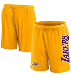 Men Los Angeles Lakers Gold Post Up Mesh Shorts 