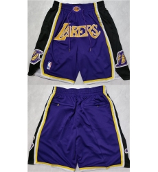 Men Los Angeles Lakers Purple Shorts  Run Small