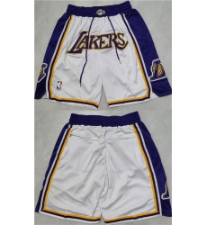 Men Los Angeles Lakers Purple White Shorts  28Run Small 29