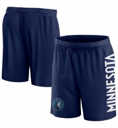 Men Minnesota Timberwolves Navy Post Up Mesh Shorts 