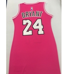 Women Los Angeles Lakers 24 Kobe Bryant Dress Stitched Jersey Pink II