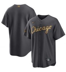 Men Chicago White Sox Blank 2022 All Star Charcoal Cool Base Stitched Baseball Jersey