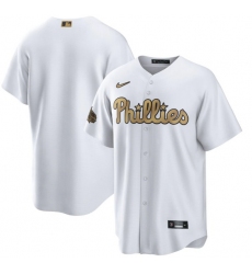 Men Philadelphia Phillies Blank 2022 All Star White Cool Base Stitched Baseball Jersey