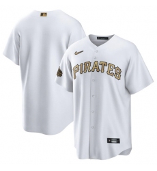 Men Pittsburgh Pirates Blank 2022 All Star White Cool Base Stitched Baseball Jersey