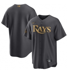 Men Tampa Bay Rays Blank 2022 All Star Charcoal Cool Base Stitched Baseball Jersey