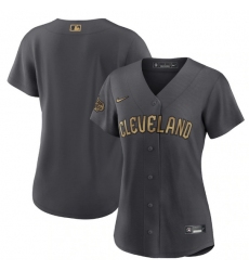 Women Cleveland Guardians Blank 2022 All Star Charcoal Stitched Baseball Jersey 