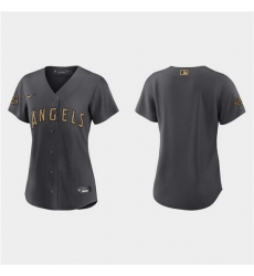 Women Los Angeles Angels Blank 2022 All Star Charcoal Stitched Baseball Jersey 