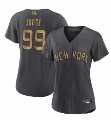 Women New York Yankees 99 Aaron Judge 2022 All Star Charcoal Stitched Baseball Jersey 