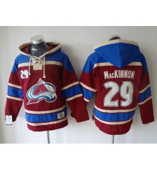 Men Colorado Avalanche 29 Nathan MacKinnon Stitched Hoody