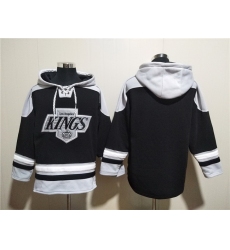 Men Los Angeles Kings Blank Black Ageless Must Have Lace Up Pullover Hoodie