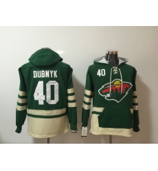 Men Minnesota Wild 40 Devan Dubnyk Green Stitched NHL Hoodie