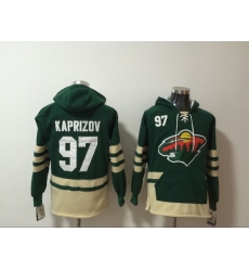 Men Minnesota Wild 97 Kirill Kaprizov Stitched Hoodie