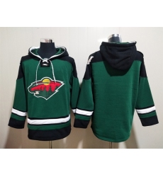 Men's Minnesota Wild Blank Green Ageless Must-Have Lace-Up Pullover Hoodie
