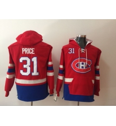 Men Montreal Canadiens Carey Price 31 Red Stitched NHL Hoodie