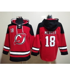 Men New Jersey Devils 18 Dawson Mercer Red Stitched Hoody