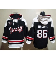 Men New Jersey Devils #86 Jack Hughes Black Stitched Hoody