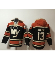 Men New York Islanders 13 Mathew Barzal Black All Stitched Hoodie
