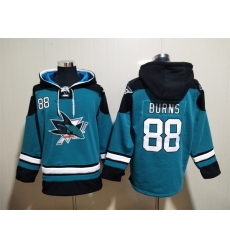 Men's San Jose Sharks #88 Brent Burns Teal Ageless Must-Have Lace-Up Pullover Hoodie