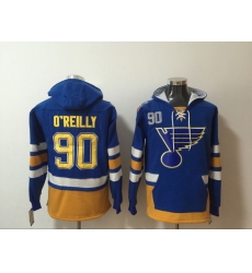 Men St.Louis Blues 90 Ryan O'Reilly Stitched Hoodie