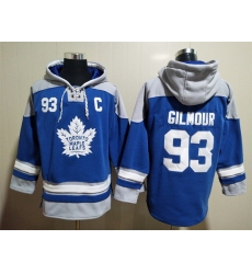 Men Toronto Maple Leafs #93 Doug Gilmour Blue Stitched Hoody