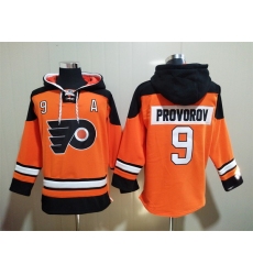 Men's Philadelphia Flyers #9 Ivan Provorov Orange Ageless Must-Have Lace-Up Pullover Hoodie