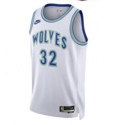NBA Wolves #32 White Jersey