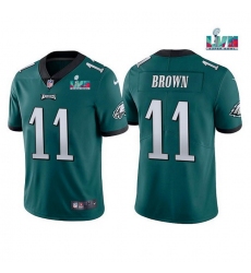 Men Women Youth Toddler Philadelphia Eagles 11 A  J  Brown Green Super Bowl LVII Patch Vapor Untouchable Limited Stitched Jersey