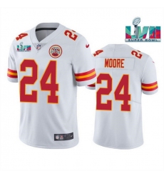 Men Women Youth Toddler Kansas City Chiefs 24 Skyy Moore White Super Bowl LVII Patch Vapor Untouchable Limited Stitched Jersey