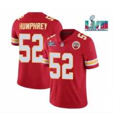 Men Women Youth Toddler Kansas City Chiefs 52 Creed Humphrey Red Super Bowl LVII Patch Vapor Untouchable Limited Stitched Jersey