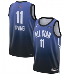 Men 2023 All Star 11 Kyrie Irving Blue Game Swingman Stitched Basketball Jersey