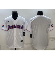 Men Dominican Republic Baseball Blank 2023 White World Baseball Classic Replica Stitched Jersey