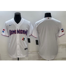 Men Dominican Republic Baseball Blank 2023 White World Baseball Classic Replica Stitched Jerseys