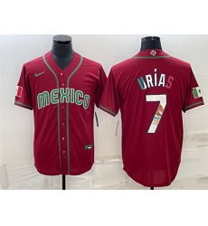 Men Mexico Baseball 7 Julio Urias 2023 Red World Baseball Classic Stitched JerseyS