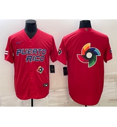 Men Puerto Rico Baseball 2023 Red World Baseball Big Logo With Patch Classic Replica Stitched Jerseys