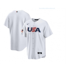 Men USA Baseball Blank 2023 White World Baseball Classic Replica Stitched Jersey