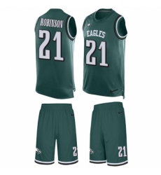Men's Nike Philadelphia Eagles #21 Patrick Robinson Limited Midnight Green Tank Top Suit NFL Jersey