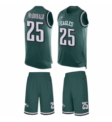 Men's Nike Philadelphia Eagles #25 Tommy McDonald Limited Midnight Green Tank Top Suit NFL Jersey