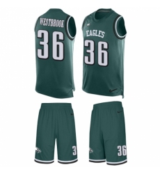 Men's Nike Philadelphia Eagles #36 Brian Westbrook Limited Midnight Green Tank Top Suit NFL Jersey
