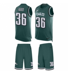 Men's Nike Philadelphia Eagles #36 Jay Ajayi Limited Midnight Green Tank Top Suit NFL Jersey