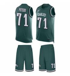 Men's Nike Philadelphia Eagles #71 Jason Peters Limited Midnight Green Tank Top Suit NFL Jersey