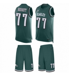 Men's Nike Philadelphia Eagles #77 Michael Bennett Limited Midnight Green Tank Top Suit NFL Jersey
